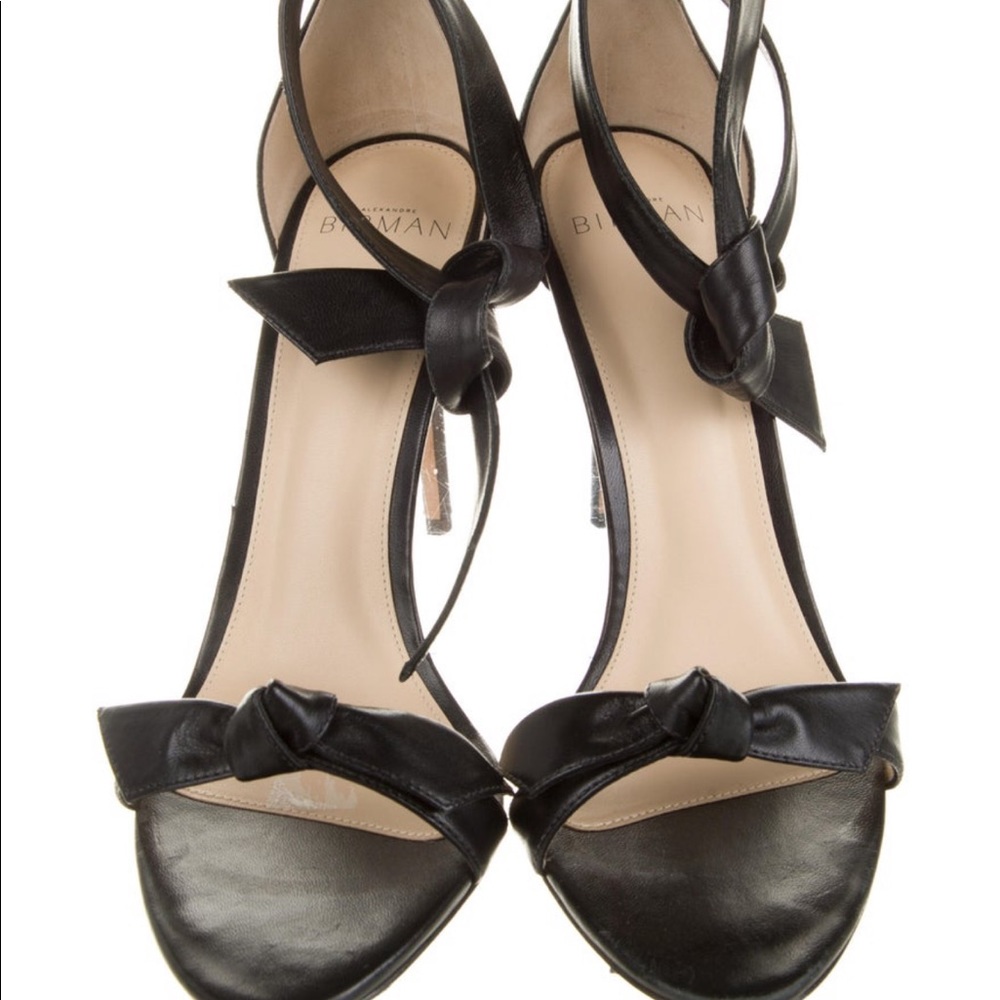 Alexandre Birman Black Leather Sandals Size 38 Pre Owned Originally $595